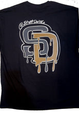 Load image into Gallery viewer, A) SD Drip charcoal/ gold short sleeve T.
