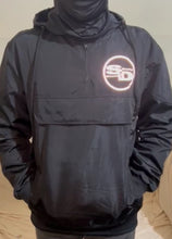 Load image into Gallery viewer, J) windbreaker jacket black with reflective print
