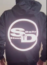 Load image into Gallery viewer, J) windbreaker jacket black with reflective print
